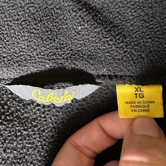 Cabellas men’s black fleece pullover size XL - Picture 2 of 5